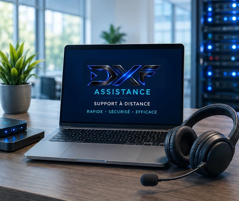 Poste informatique préparé pour une assistance à distance DXF Informatique
